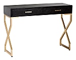 Baxton Studio Modern Console Table, 30-1/8"H x 41-5/16"W x 14-13/16"D, Dark Brown/Gold