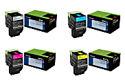 Lexmark™ LEX801SET Black And Cyan, Magenta, Yellow Toner Cartridges, Pack Of 4 1 thumbnail image
