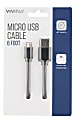 Vivitar USB-A To Micro USB Cable, 6', Black, NIL5006-BLK-STK-24 1 thumbnail image