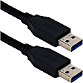 QVS 6ft USB 3.0/3.1 Type A Male To Male 5Gbps Black Cable - 6 ft USB Data Transfer Cable for Computer - First End: 1 x USB 3.1 Type A - Male - Second End: 1 x USB 3.1 Type A - Male - 5 Gbit/s - Shielding - Black - 1