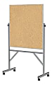 Ghent Reversible Cork Bulletin Board, 78 1/4" x 41 1/4", Aluminum Frame With Silver Finish
