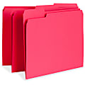 Business Source Color-Coding Top-Tab File Folders, Letter Size, Red, Box Of 100 Folders
