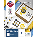 MACO® Full Sheet Labels For Laser/Inkjet Printers, MML-0100, 8 1/2" x 11", Rectangle, White, Box Of 100