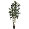 Nearly Natural 6'H Silk Robellini Palm Tree With Pot, Green