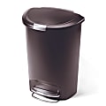 simplehuman Semi-Round Plastic Step Trash Can, 13.2 Gallons, Mocha 1 thumbnail image