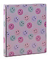 Office Depot® Fashion 3-Ring Binder, 1" Round Rings, Smile