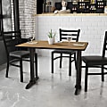 Flash Furniture Laminate Rectangular Table Top With Table-Height Bases, 31-1/8"H x 30"W x 42"D, Walnut/Black 1 thumbnail image