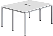 Boss Office Products Simple System Double Desk, Face To Face, 24”H x 48”W x 29-1/2”D, White 1 thumbnail image