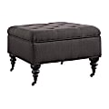 Serta® Abbot Square Tufted Ottoman, Midnight Charcoal