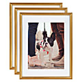 Kate and Laurel Adlynn Wall Picture Frame Set, 19" x 15" With Mat, Gold, Set Of 3 1 thumbnail image