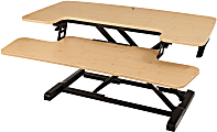 FlexiSpot Alcove Series Desk Riser, 19-3/4"H x 34-5/8"W x 23-1/4"D, Light Brown