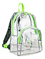 Eastsport Clear PVC Backpack, Black/Lime Geometric