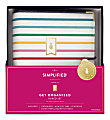 Emily Ley Simplified System Happy Stripe Weekly/Monthly Organizer Gift Set, 5-1/2" x 8-1/2", Multicolor, January To December 2021, EL100-411