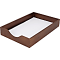 Carver Walnut Finish Solid Wood Desk Trays, 11"H x 3 1/2"W x 16"D, Walnut/Oak 1 thumbnail image