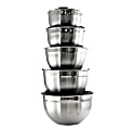 MegaChef 5-Piece Stackable Mixing Bowl Set, Chrome