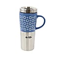 Mr. Coffee Travertine Travel Mug With Lid, 16 Oz, Blue