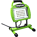 Coleman Cable L1323 - High Power LED Work Light On A Steel Base - 10 W LED Bulb - Green - 779 Lumens - Die-cast Steel, Steel, Foam - Floor-mountable - for Indoor, Outdoor