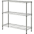 Lorell Light-Duty Wire Shelving, 3 Tier(s), 36"H x 36"W x 14"DFloor, Sturdy, Epoxy, Silver, Plastic, Metal, Steel 1 thumbnail image