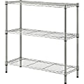 Lorell Light-Duty Wire Shelving - 3 Tier(s) - 36" Height x 36" Width x 14" DepthFloor - Sturdy - Epoxy - Silver - Plastic, Metal, Steel - 1 Each