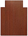 Anji Mountain Bamboo Roll-Up Chair Mat, 36" x 48", 1/4"-Thick, 9 1/4" Tongue, Dark Cherry