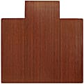 Anji Mountain Bamboo Roll-Up Chair Mat, 55" x 57", 1/4"-Thick, 9 1/4" Tongue, Dark Cherry