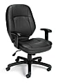 OFM Stimulus Ergonomic Mid-Back Chair With Arms, Black/Silver