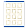 Avery® Printable Labels With Sure Feed® Technology, S00-EVT, Square, 2" x 2", Matte White With Preprinted Gold Leaf Pattern, Pack Of 120 1 thumbnail image