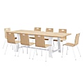KFI Studios Midtown Dining Table With 8 Chairs, Natural/White
