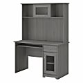 Bush Furniture Cabot 48"W Small Computer Desk With Hutch And Keyboard Tray, Modern Gray, Standard Delivery