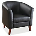 Lorell® Barrel Club Bonded Leather Armchair, Black 1 thumbnail image