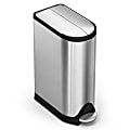 simplehuman Butterfly Step Stainless Steel Trash Can, 4.8 Gallons, Brushed Stainless Steel