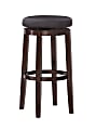 Linon Alice Backless Faux Leather Swivel Bar Stool, Black/Brown 1 thumbnail image