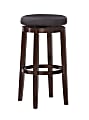 Linon Alice Backless Faux Leather Swivel Bar Stool, Black/Brown