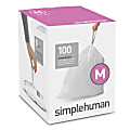 simplehuman Custom-Fit 0.03-mil Trash Can Liners, Code M, 12 Gallons, White, Pack Of 100 Liners 1 thumbnail image