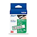 Brother P-touch TZeSE4, Tamper-Evident, Laminated, ~3/4in (18mm) x 26.2ft (8m), Black on White Label Tape 1 thumbnail image