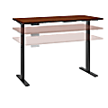 Bush Business Furniture Move 60 Series 72"W x 24"D Height Adjustable Standing Desk, Hansen Cherry/Black Base, Premium Installation