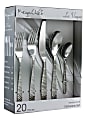 MegaChef La Vague 20-Piece Stainless-Steel Flatware Set, Silver