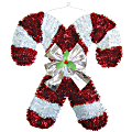 Amscan Christmas Tinsel Deluxe Candy Canes, 18"H x 17"W x 3"D, Red/White, Pack Of 2 Decorations