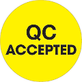 Tape Logic® Preprinted Special Handling Labels, DL1257, QC Accepted, Round, 2", Fluorescent Yellow, Roll Of 500 1 thumbnail image
