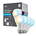 GE CYNC Wi-Fi Tunable A19 Dimmable Smart Bulbs, White, Pack Of 4 Bulbs 1 thumbnail image