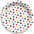 Amscan Dots Lunch Paper Plates, 8-1/2", Multicolor, Pack Of 8 Plates