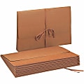Smead Redrope Expanding Wallet With Cloth Tape Tie, 5 1/4" Expansion, 9 1/2" x 14 3/4", Red Fiber 1 thumbnail image