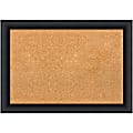 Amanti Art Non-Magnetic Cork Bulletin Board, 27" x 19", Natural, Nero Black Wood Frame