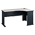 Bush Business Furniture Office Advantage 60"W Right Corner Desk, Slate/White Spectrum, Standard Delivery
