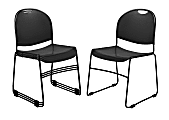 Commercialine Multipurpose Ultra-Compact Stack Chairs, Black, Set Of 4 Chairs