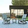 Flash Furniture Finn 3-Piece Modern Commercial Grade All-Weather Adirondack Rocking Chair Set, Gray 1 thumbnail image