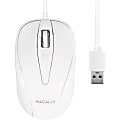 Macally 3 Button Optical USB Wired Mouse for Mac and PC - Optical - Cable - White - USB - 1000 dpi - Scroll Wheel - 3 Button(s) - Symmetrical - 1 1 thumbnail image