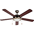 Black+Decker BCF5211 52-Inch 5-Bladed Pull Chain Brushed Nickel Ceiling Fan - 5 Blades - 52" Diameter - 3 Speed - Adjustable Airflow - Glass, Nickel