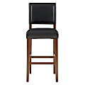 Linon Walton Faux Leather Bar Stool, Sapele/Black