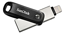 SanDisk® iXpand USB 3.0/Lightning Flash Drive, 64GB, Silver 1 thumbnail image